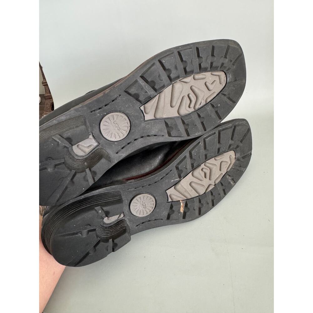UGG Black Leather Shearling-Lined Clogs - Picture 7 of 8